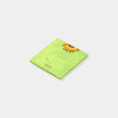 黄色い花オン抽象芸術グリーンモノグラム ポストイット (アングル)