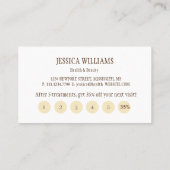 黄色い花オン抽象芸術グリーンモノグラム ロイヤリティカード (裏面)