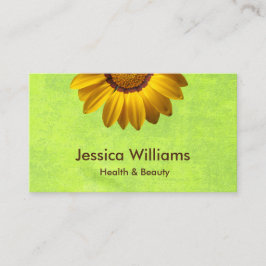 黄色い花オン抽象芸術グリーンモノグラム ロイヤリティカード