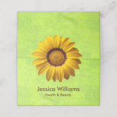 黄色い花オン抽象芸術グリーンモノグラム 予約カード (外部開封)