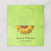 黄色い花オン抽象芸術グリーンモノグラム 予約カード (外部開封)