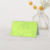 黄色い花オン抽象芸術グリーンモノグラム 予約カード (裏面)