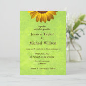 黄色い花オン抽象芸術グリーンモノグラム 招待状 (スタンド正面)