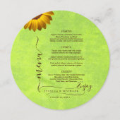 黄色い花オン抽象芸術結婚グリーン メニュー (正面)