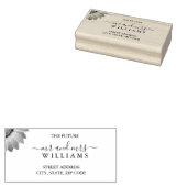 黄色い花オン抽象芸術結婚グリーン ラバースタンプ (押印)