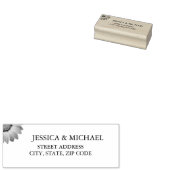 黄色い花オン抽象芸術結婚グリーン ラバースタンプ (押印)