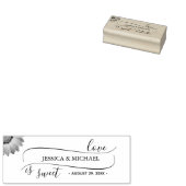 黄色い花オン抽象芸術結婚グリーン ラバースタンプ (押印)