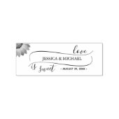 黄色い花オン抽象芸術結婚グリーン ラバースタンプ (インプリント)