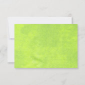 黄色い花オン抽象芸術結婚グリーン 出欠カード (裏面)