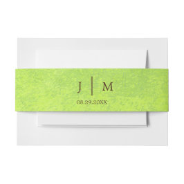 黄色い花オン抽象芸術結婚グリーン 招待状ベリーバンド