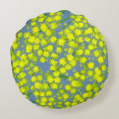 黄色い花カリーナの名前の意味ピロー ラウンドクッション (裏面)