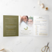 黄色い花シブ結婚バルディアの全てが一つ 三つ折り招待状 (内部)