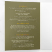 黄色い花シブ結婚バルディアの全てが一つ 三つ折り招待状 (内部最初)