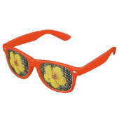 黄色い花ハイビスカスアダルトパーティー レトロサングラス (アングル)