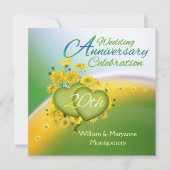 黄色い花ハート20周年記念パーティー 招待状 (正面)