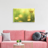 黄色い花バターカップ自然写真 キャンバスプリント (インサイチュ (リビング))