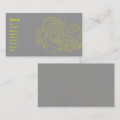 黄色い花パターン-ビジネス 名刺 (正面/裏面)