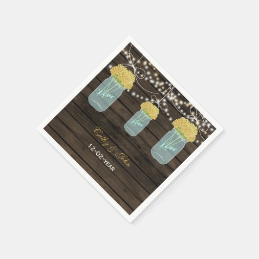 黄色い花マゾンジャ結婚ナプキン スタンダードカクテルナプキン (角)