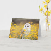 黄色い花分野のメンフクロウ カード (黄色い花)