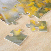 黄色い花分野のメンフクロウ ジグソーパズル (側面)