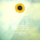 黄色い花屋の開店時間がくっついている ウィンドウサイン (シート3)