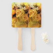 「黄色い花手ファン ハンドファン (正面&裏面)