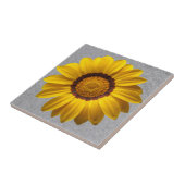 黄色い花抽象芸術の線の灰色の背景、 タイル (側面)