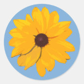 黄色い花明るい明るい封筒シール ラウンドシール (正面)