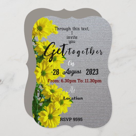 黄色い花束 招待状 (正面/裏面)