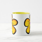 黄色い花模様 マグカップ (中央)