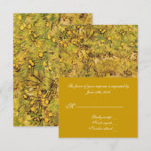 黄色い花畑の返信状 Vincent Van Gogh 出欠カード (正面/裏面)