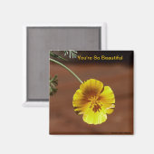 黄色い花磁石 マグネット (正面/裏面)