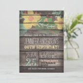 黄色い花素朴咲き大人の10代の誕生日 招待状 (スタンド正面)