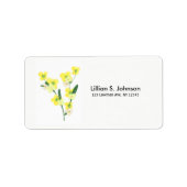 黄色い花茎 ラベル (正面)