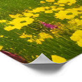 黄色い花草水平ポスター ポスター (角)