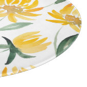 黄色い花葉夏のパターン カッティングボード (角)