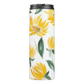 黄色い花葉夏のパターン タンブラー (裏面)