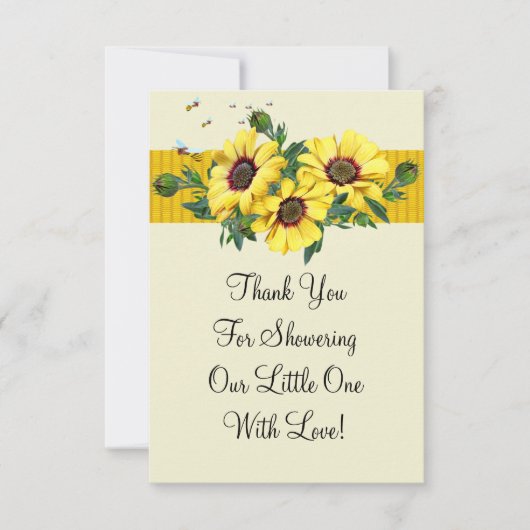 黄色い花蜂 サンキューカード (正面)