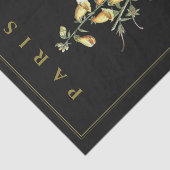 黄色い花袋花フランスの切りブラック 薄葉紙 (詳細)