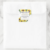 黄色い花製品原料四角ステッカー スクエアシール (バッグ)