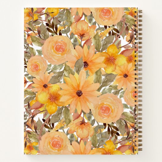 黄色い花赤ちゃんシャワーギフトリスト ノートブック (裏面)