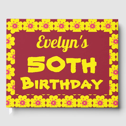 黄色い花50th誕生日パーティー ゲストブック (正面)