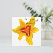 黄色い花、あなたは私のフラワーガールカードになります 招待状 (スタンド正面)