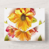 黄色い花 オールインワン招待状 (裏面)