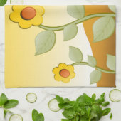 黄色い花 キッチンタオル (折り畳み)