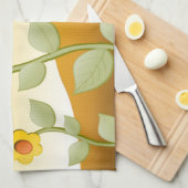 黄色い花 キッチンタオル (四つ折り)