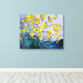 黄色い花 キャンバスプリント (インサイチュ (ウッドフロア))