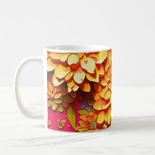 黄色い花 コーヒーマグカップ (左)