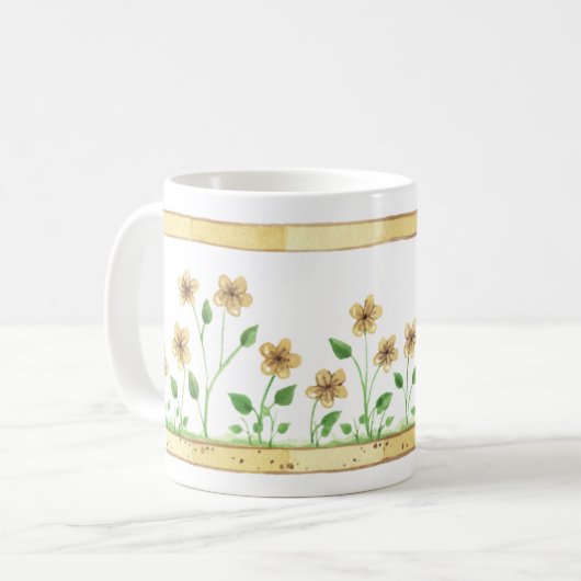 黄色い花 コーヒーマグカップ (正面左)