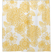 黄色い花 シャワーカーテン (正面)